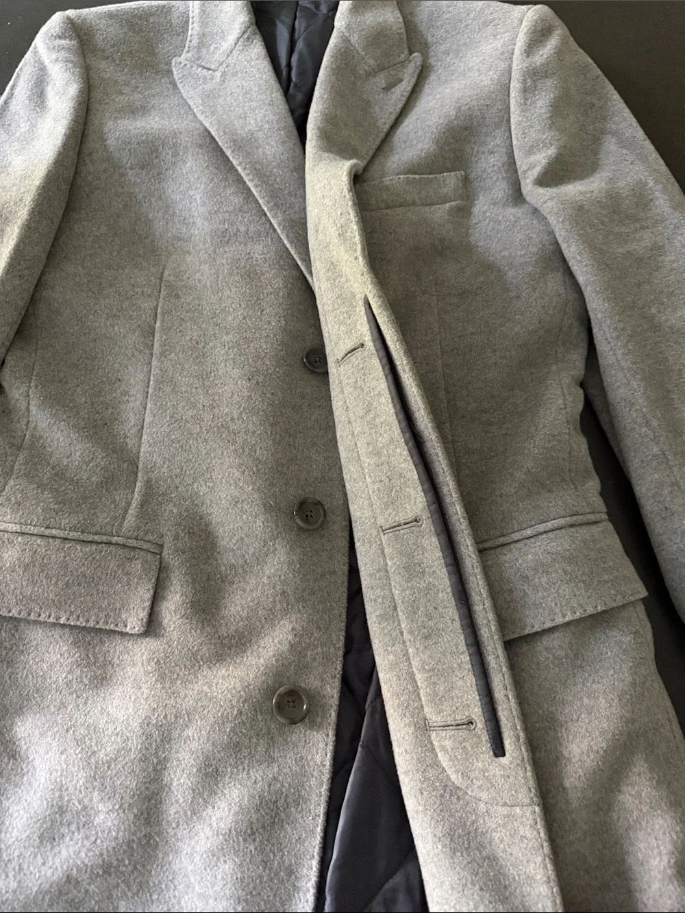 J Crew Men's Gray Wool Blend Overcoat - Classic Coat - 38R